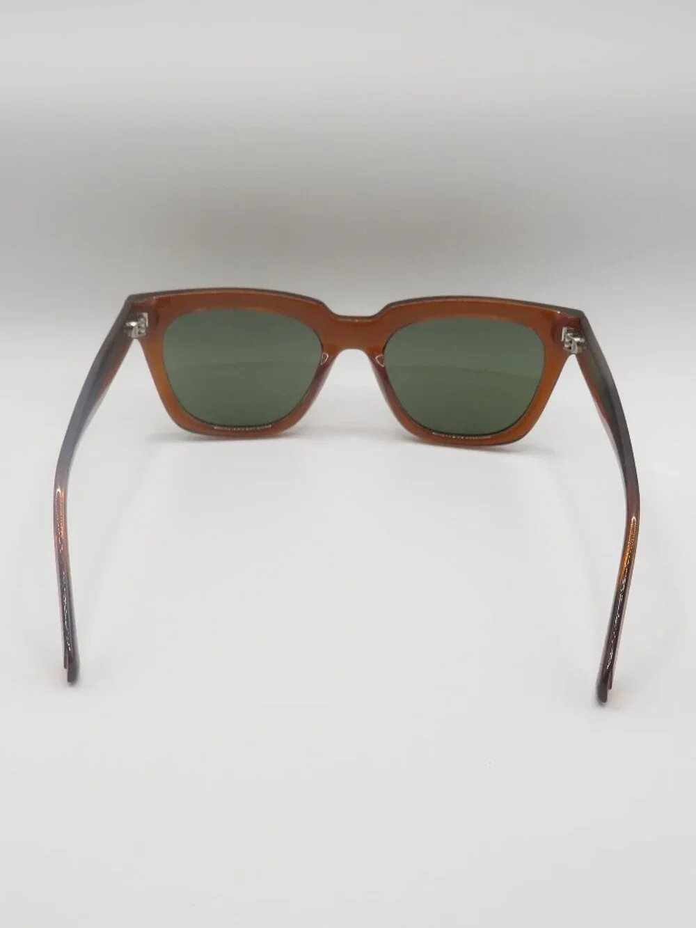 Guess New GU00206 48N Shiny Transparent Brown/Green Square Sunglasses